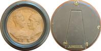 Frankreich - Medaille einseitige Steinzeugmedaille v. Friedrich Beer a. Clara Freiwald in Ebenholzr. -