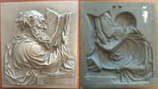Altdeutschland - Relief-Plakette Relief-Plakette v. Leonhard Posch 'Der Gelehrte' (von 1818), 199x177mm -