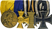 Deutschland - Kaiserreich - Orden - Ordensspange mit Zentenarmedaille, Dienstauszeichnung, Ehrenkreuz, EK 2 -