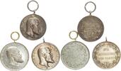 Württemberg - 3x Silbermedaille Wilhelm II., 1891-1918. Für Taperkeit u. Treue (2x), langjährige treue Dienste. -