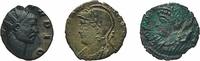 Römisches Reich - Lot 3 Stück barbarische Prägungen aus Gallien, Antoninian, Roma, Constaninopolis -