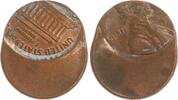 USA - Fehlprägung 1 Cent (Lincoln) Verprägung, stark dezentriert. -