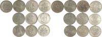 Österreich - 2 Schilling Lot / Sammlung 10x 2 Schilling, alle 2 ÖS-Gedenkmünzen der 1. Republik -