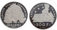 Frankreich 500 Francs / 70 Ecu - Descartes, Platin, nur 2000 Stück -