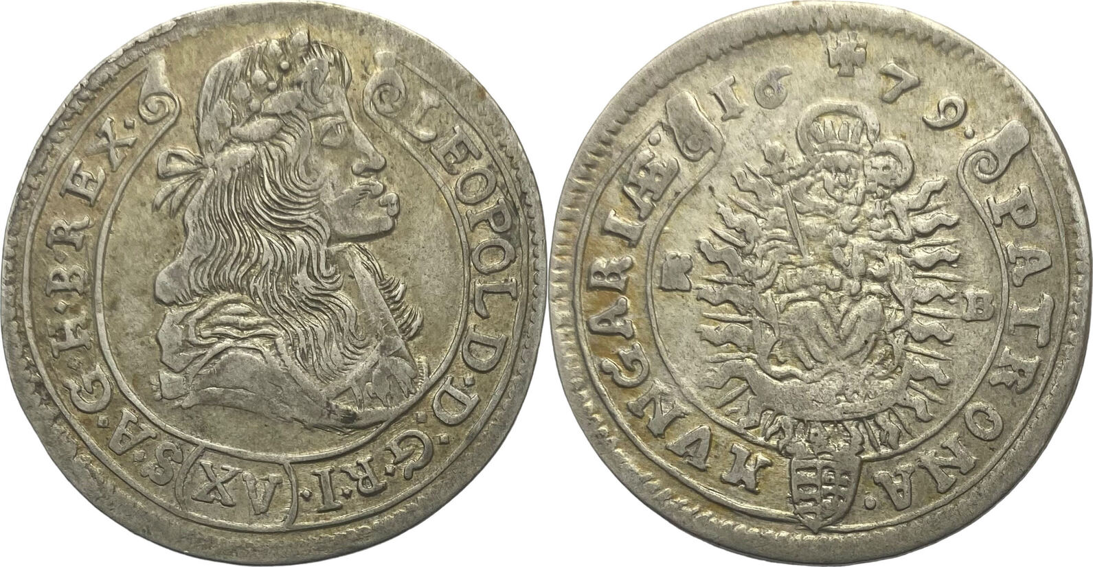 Austrian Empire XV. kreuzer 1679 K.B. Leopold I. Kremnitz just. XF ...
