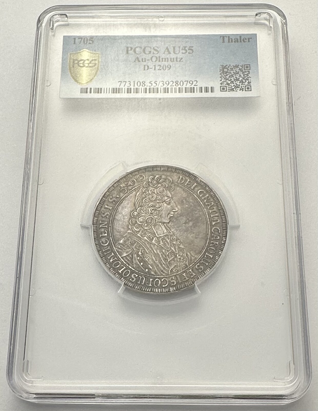 ERZBISTUM OLMÜTZ Königreichs BOHEMIA 1 Thaler 1705 Erzbischof KARL III