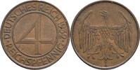 GERMANY Weimarer rep. 4 Pfennig 1932 A Weimarer rep. geprägt Berlin XF 11,00 EUR  zzgl. 12,00 EUR Versand