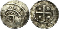 Holy Roman Empire 1 Denar OTTO II.-III. geprägt Unteres Speyer kreutz mit Punkten, Kirche mit Krise -