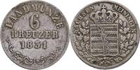 GERMANY SACHSEN - MEININGEN 6 Kreuzers BERNHARD II. geprägt Saalfeld -