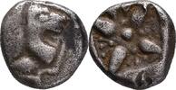 GREEK Miletos (Ionia) Obol Vorderteil des Löwen links, Kopf rechts / Sternförmiges Blumenmuster in -