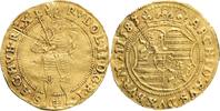 BOHEMIA, Kingdom of 1 ducat RUDOLPH II. geprägt Prag, mintmaster Lazar Ercker RR! leicht gewelt -