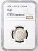 AUSTRIA-UNGARN 1 CORONA 1914 FRANZ JOSEPH I. geprägt Wien NGC MS 63 62,00 EUR  zzgl. 12,00 EUR Versand