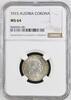 AUSTRIA 1 CORONA 1915 FRANZ JOSEPH I. geprägt Wien NGC MS 64 67,00 EUR  zzgl. 12,00 EUR Versand