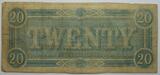 USA 20 $ 1864 Conferderate States of America Richmond 17. Feb. 1862 2-3 gebraucht