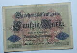 Deutschland 50 Mark 1914 World Paper Money 49 a, KN 6-stellig  sehr selten ss