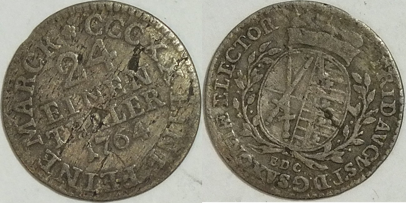 Sachsen 1/24 Taler 1764 Friedrich August d. Große ss