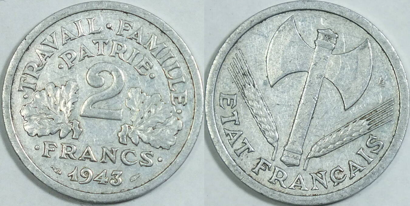 Frankreich 2 Francs 1943 ss | MA-Shops