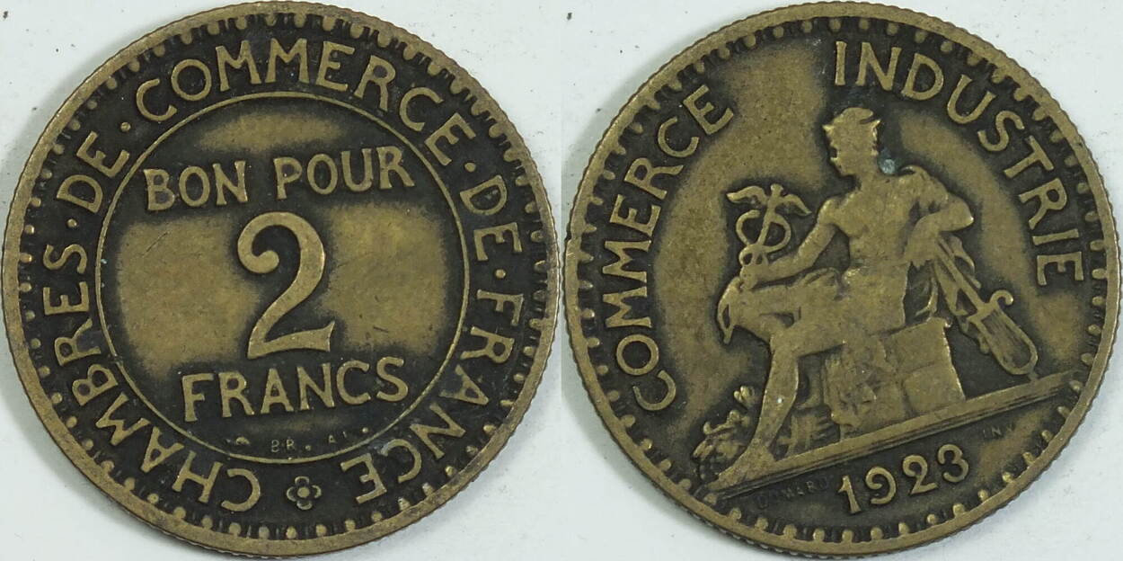 Frankreich 2 Francs 1923 Ss Ma Shops