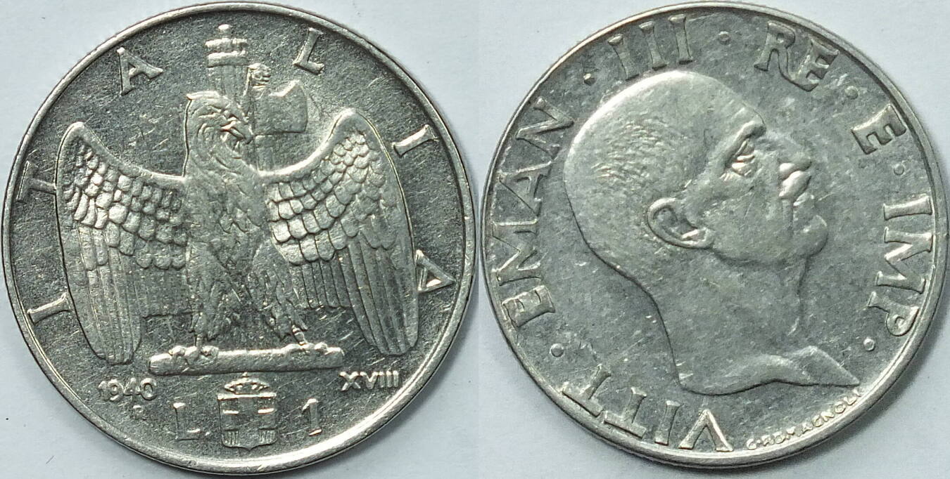valore 1 lira del 1940