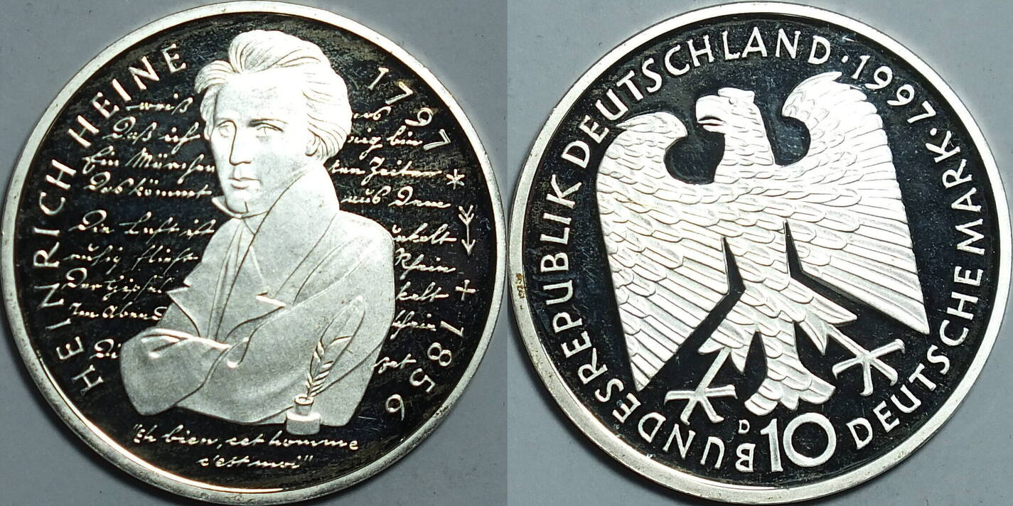 BRD 10 DM 1997 Heinrich Heine PP lose | MA-Shops