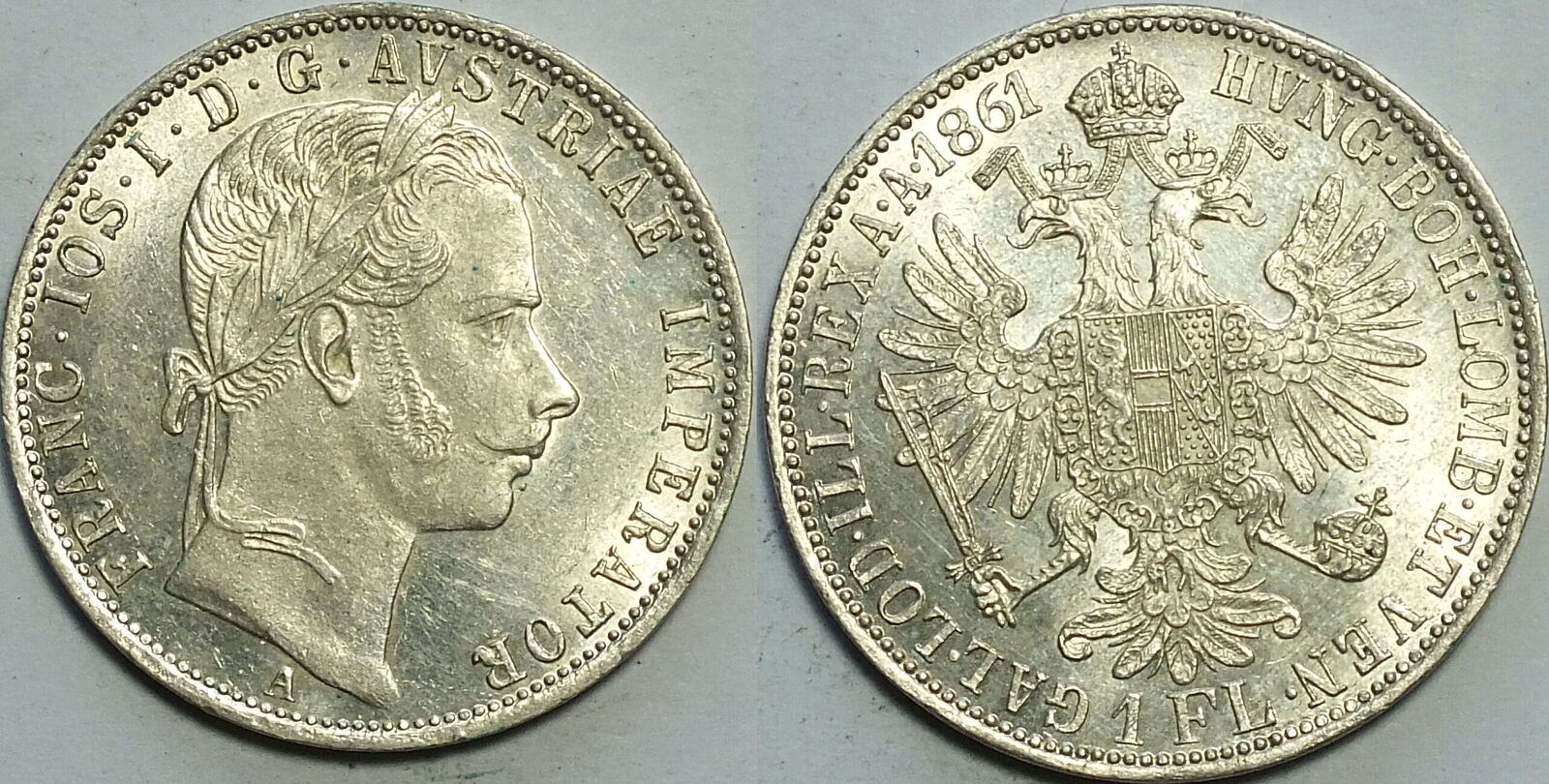 Österreich 1 Florin 1861 Franz Joseph vz st