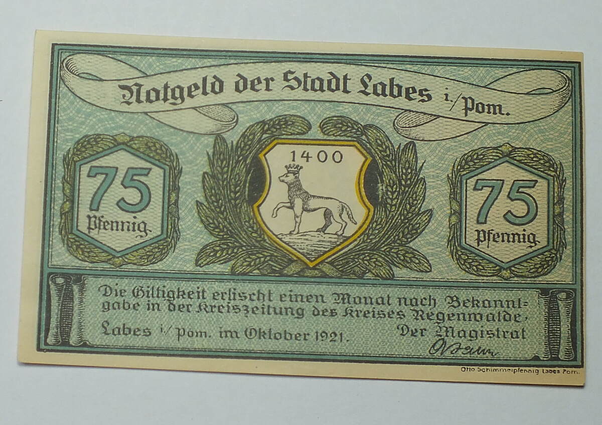 Labes / Pommern 75 Pf 1921 1 - 2 | MA-Shops
