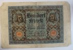 Deutsches Reich 100 Mark Rosenberg Nr. 67 b, 8-stellige KN, Unterdruck Q, Serie V -