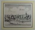 Frestede Kupferstich Stadtansicht Frestede 19 x 11 cm -