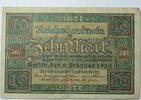 Weimar 10 Mark Rosenberg Nr. 63 b, KN 7 stellig, Serie K, Unterdruck K -