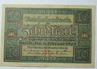 Weimar 10 Mark Rosenberg Nr. 63 b, KN 7 stellig, Serie W, Unterdruck K -
