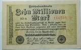 Weimar 10 Millionen Mark Rosenberg Nr. 105 a, WZ: Hakensterne, KN 6 stellig, FZ: SO -