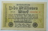 Weimar 10 Millionen Mark Rosenberg Nr. 105 a, WZ: Hakensterne, KN 6 stellig, FZ: SO -