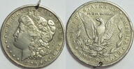 1 $ 1890 O USA  ss gelocht
