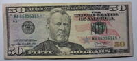 50 $ 2013    Star USA Ersatz / Sternennote Serie 2013, Buchstabe MA aus dem Umlauf