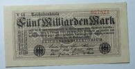 5 Milliarden Mark 1923 Deutschland World Paper Money 123 a,  mit Seriennummer fast kassenfrisch