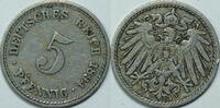 Kaiserreich 5 Pfennig 1894 A ss 1,00 EUR Differenzbesteuert nach §25a UStG zzgl. 5,90 EUR Versand