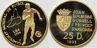 Andorra 25 Dinar Fußball WM 1994 Auflage 5000 Stück sehr selten