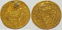 Salzburg 1/4 Dukat Anton v. Harrach 1709 - 1727 Henkelspur gestopftes Loch