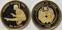 Tonga 100 Paanga Gold 1993 Olympische Spiele 1992 7,7 Gramm .583 Gold PP gekapselet