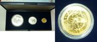 Deutschland Silber - Gold Medallien 1997 Komet Hale Bopp 1 x AG Med. 35 mm 20 g, 1 x 50 mm 50 g, 1 x Goldmedallie 120 mm PP