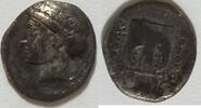 Griechen Kolophon AR Diobol AR Diobol 0,93 g Kopf des Apollon im Lorbeer Kranznach links RV. Lyra