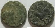 Aiolis-Kyme AE 10 mm Apollokopf nach rechts, Rs. Pferdevorderteil nach rechts