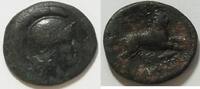 Thrakien AE 20 mm Jugendlicher Kopf mit Helm und langem Haar nach rechts