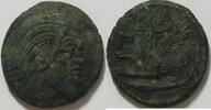 Thrakien AE 20 mm Kopf des Pan Rs. Greifenprotom links, darunter Stör