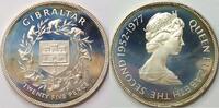 Gibraltar 25 Pence Silber Regierungs Jubiläum Königin Elizabeth