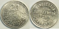 Deutschland 20 Pf Bierpfandmarke der Bundesbahn Sozielwerkes Bezirk Hannover -