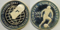 Türkei 500 Lire Fußball WM 1982 -