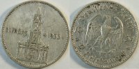 3. Reich 2 Reichsmark Kirche mit Datum