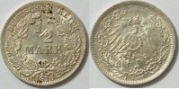 Kaiserreich 1/2 Mark 1916 A vz / st 4,80 EUR Differenzbesteuert nach §25a UStG zzgl. 5,90 EUR Versand