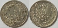 Kaiserreich 1/2 Mark Münze sehr schwach geprägt -